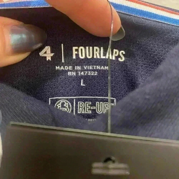 NWT REI FOURLAPS BRAND pullover hoodie in navy / ivory Sz L cinch bottom - Picture 10 of 10